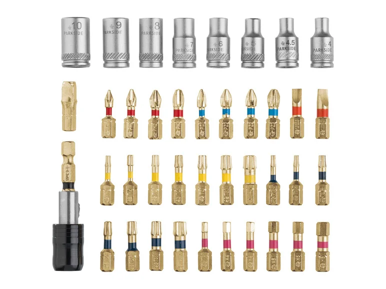 PARKSIDE PERFORMANCE® Jeu d'embouts Torsion ou Jeu d'embouts et de douilles Torsion PBSP 2 D4