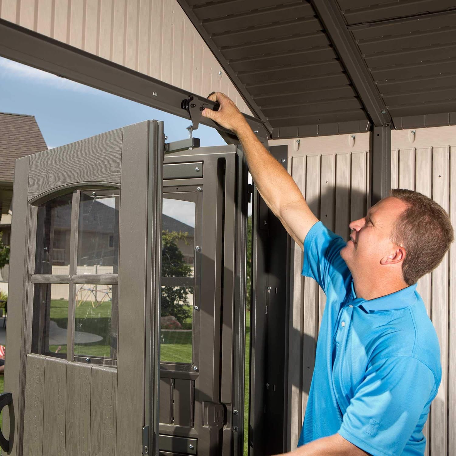Lifetime 11 x 18.5 Ft. Outdoor Storage Shed, 11 x 18.5, Desert Sand