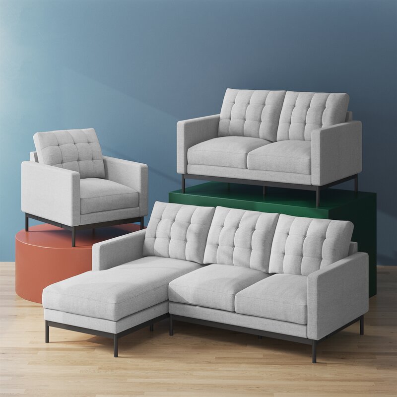 Thompson 77.6′′ Wide Reversible Modular Sofa & Chaise