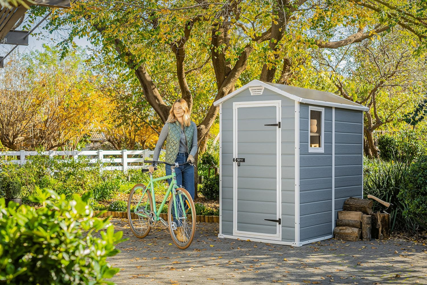 Keter Manor Outdoor Plastic Garden Storage Shed.Grey.6 x 8