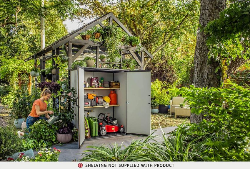 Keter Premier Tall 4.6 x 5.6 ft. Resin Outdoor Storage Shed