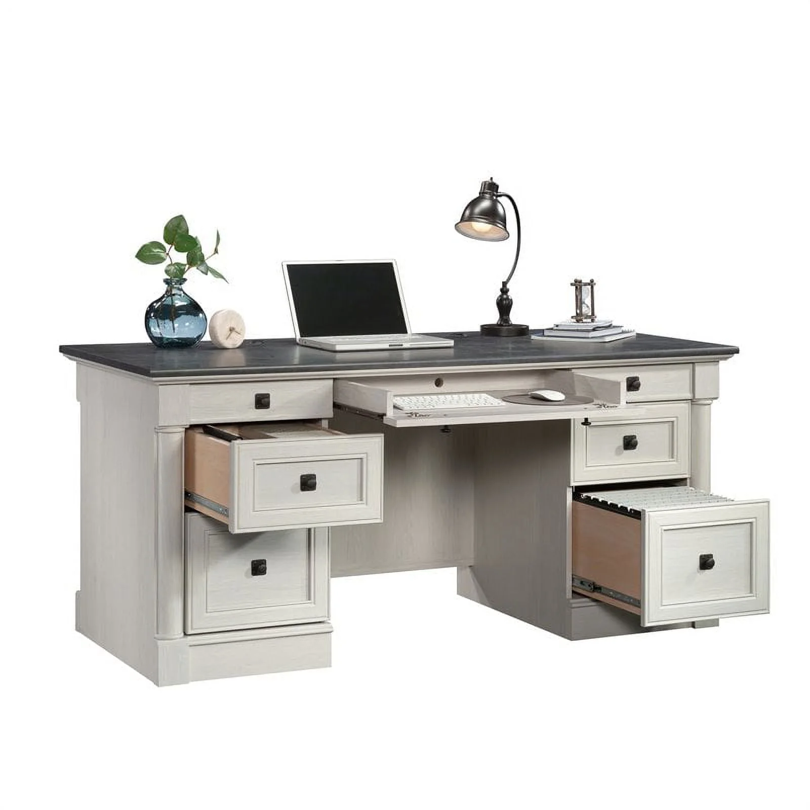 Sauder Palladia Executive Home Office Desk, Glacier Oak Finish