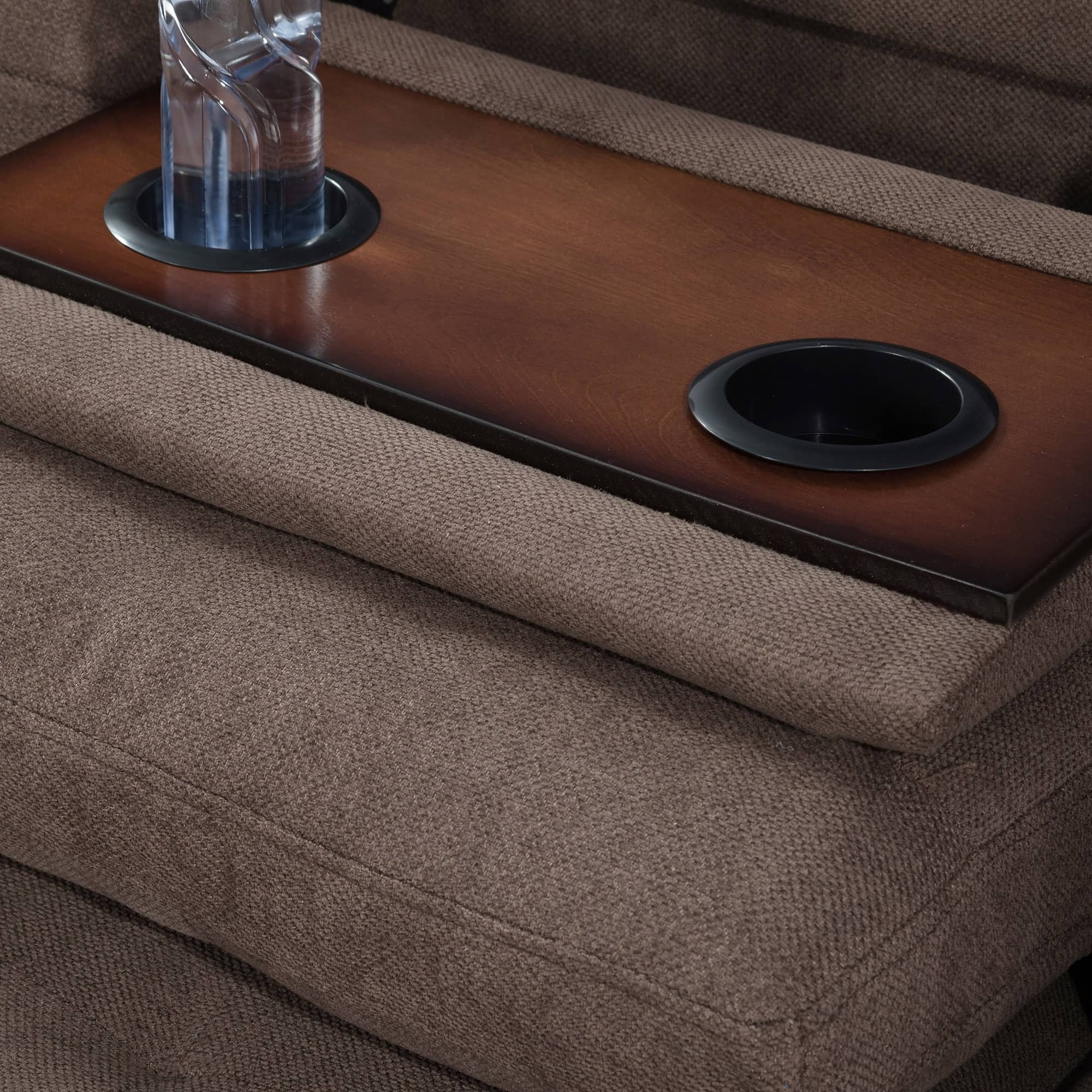 Aukfa 3 Piece Sectional Sofa, Living Room Couch with Storage Ottoman&Cup Holder, Linen, Left Hand, Black Gray