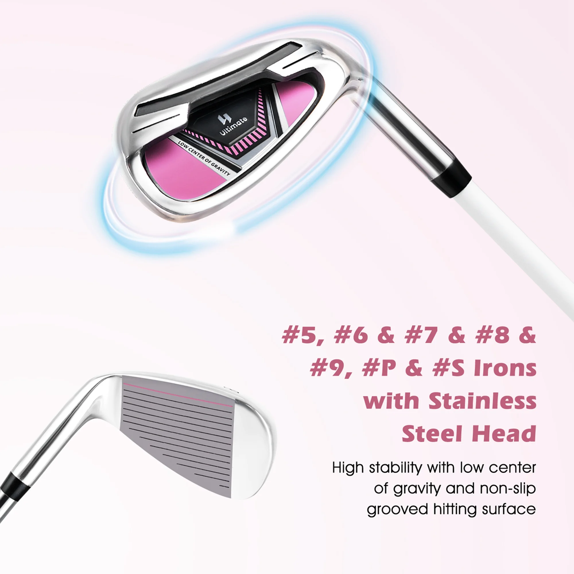 Ultimate Women��s Complete Golf Club Set Golf Club Package Set w/ Rain Hood, Right Hand Purple