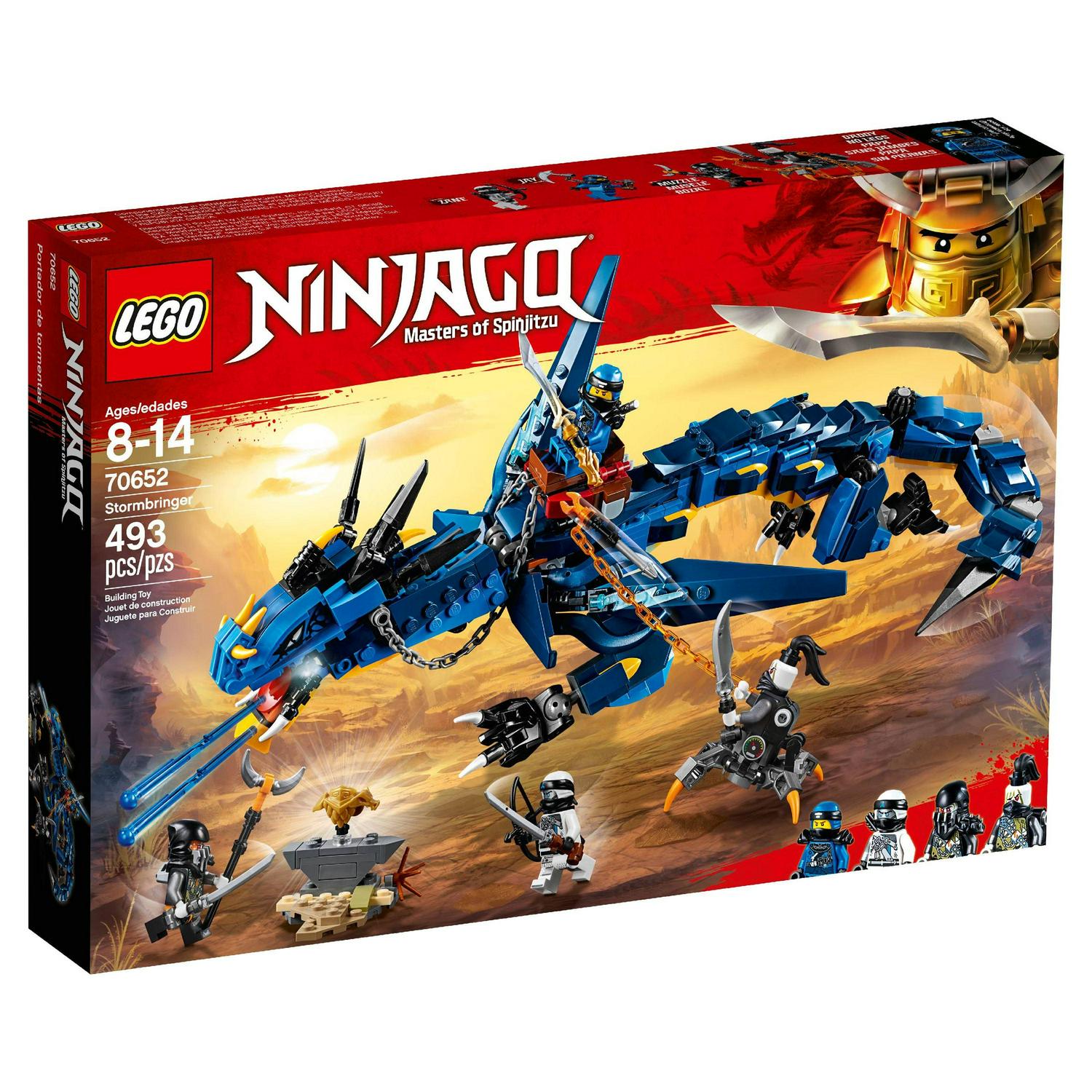 LEGO NINJAGO Masters of Spinjitzu: Stormbringer 70652 Ninja Toy Building Kit with Blue Dragon Model for Kids. Best Playset Gift for Boys (493 Piece)