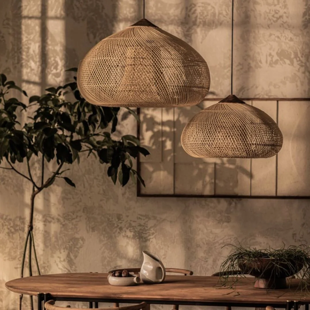Arturesthome Japanese Style Wabi-sabi Style Rattan Pendant lampshade