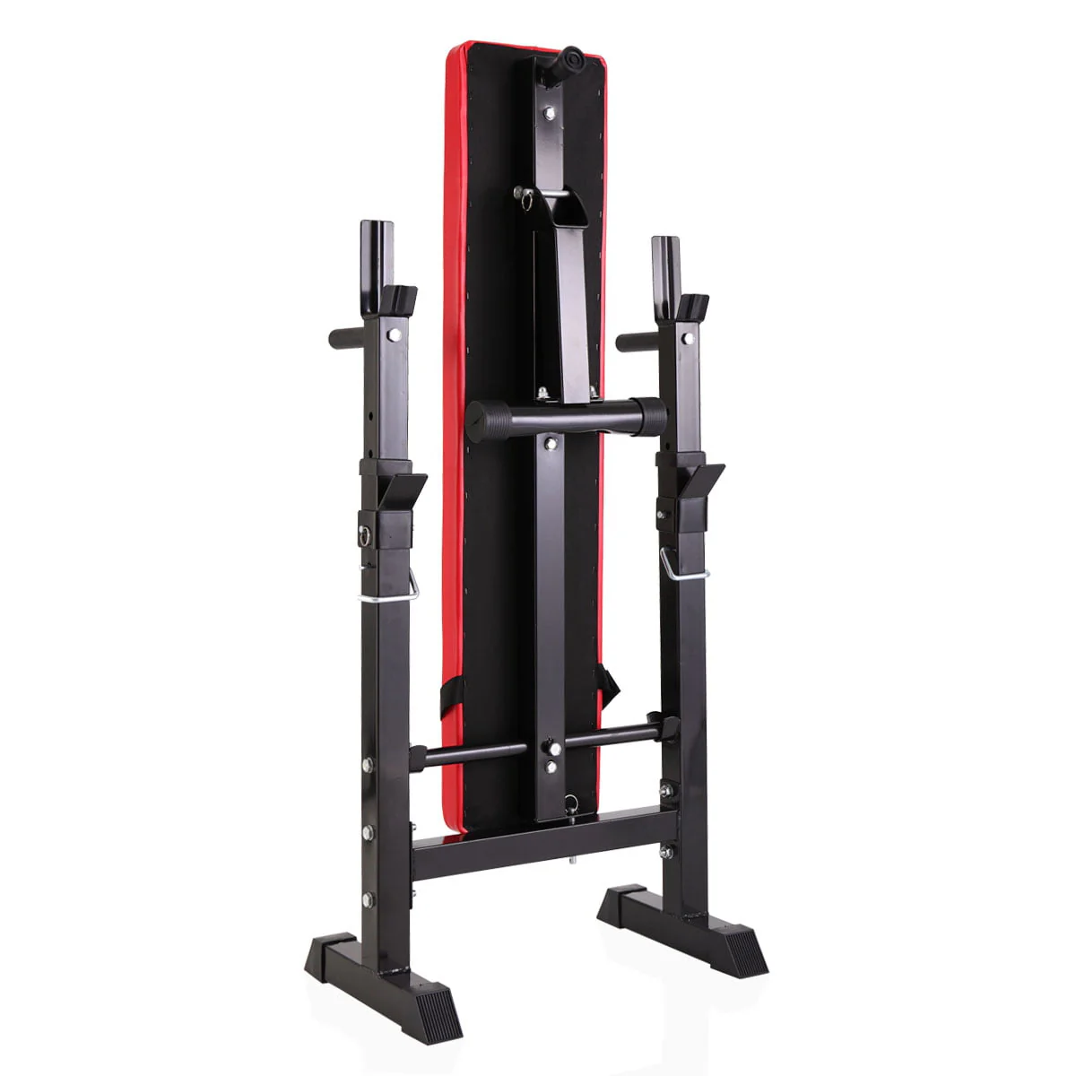 Kepooman Adjustable Folding Fitness Barbell Rack & Weight Bench Set for Home Gym, Strength Training