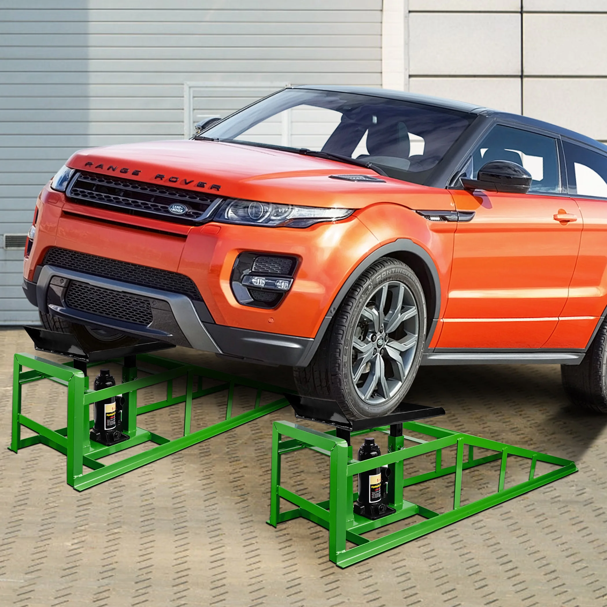 Lafati 2-Pack Hydraulic Car Ramps: Heavy-Duty Vehicle Ramps with 5T / 10000lbs Jack Load Capacity, Portable Design for Effortless Oil Changes and Car Lifts