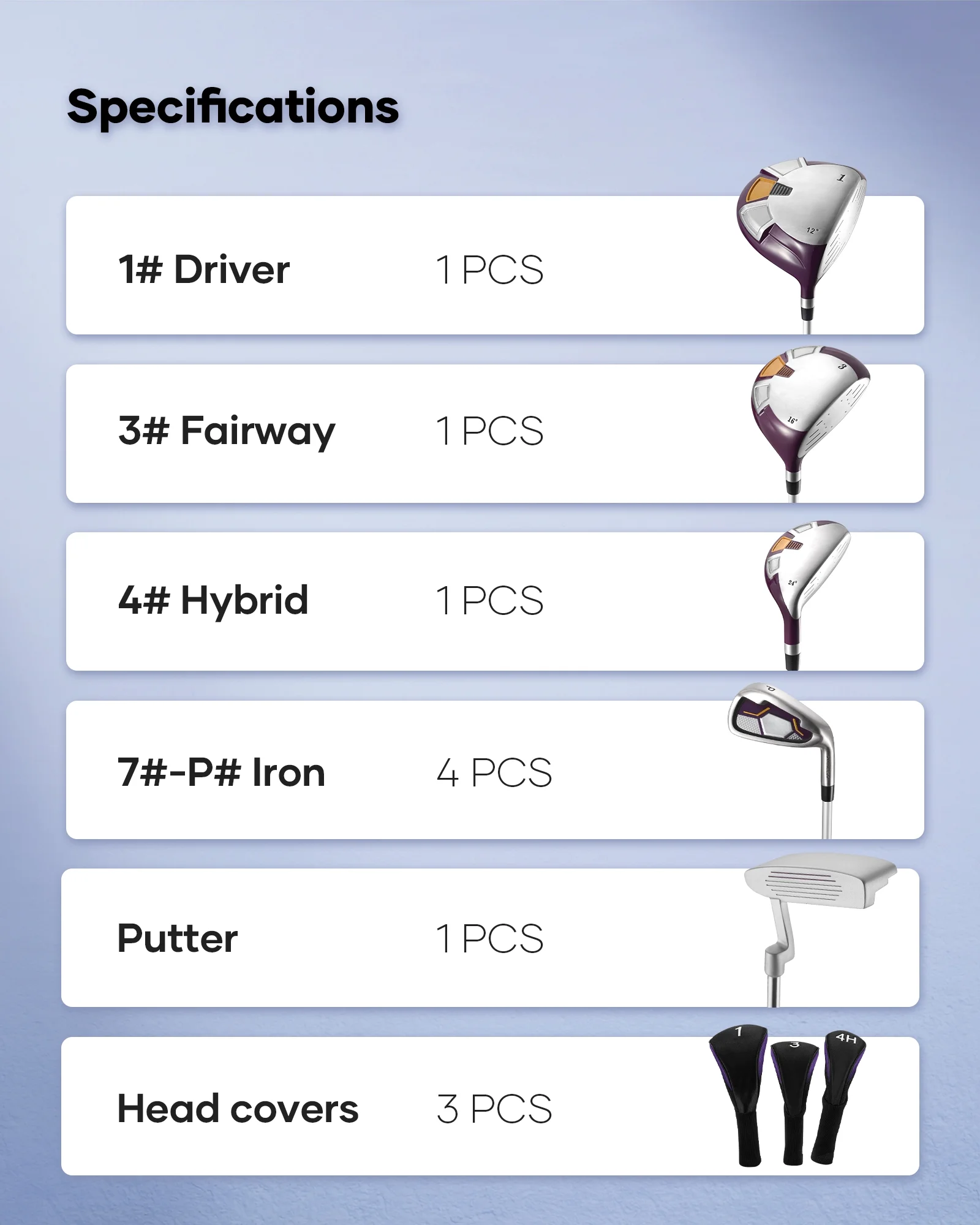 Complete Golf Clubs Package 9 Club Set for Men Woman Right Handed True Temper Steel Shafts Putter Stand Bag and 3 H C Bonus Head