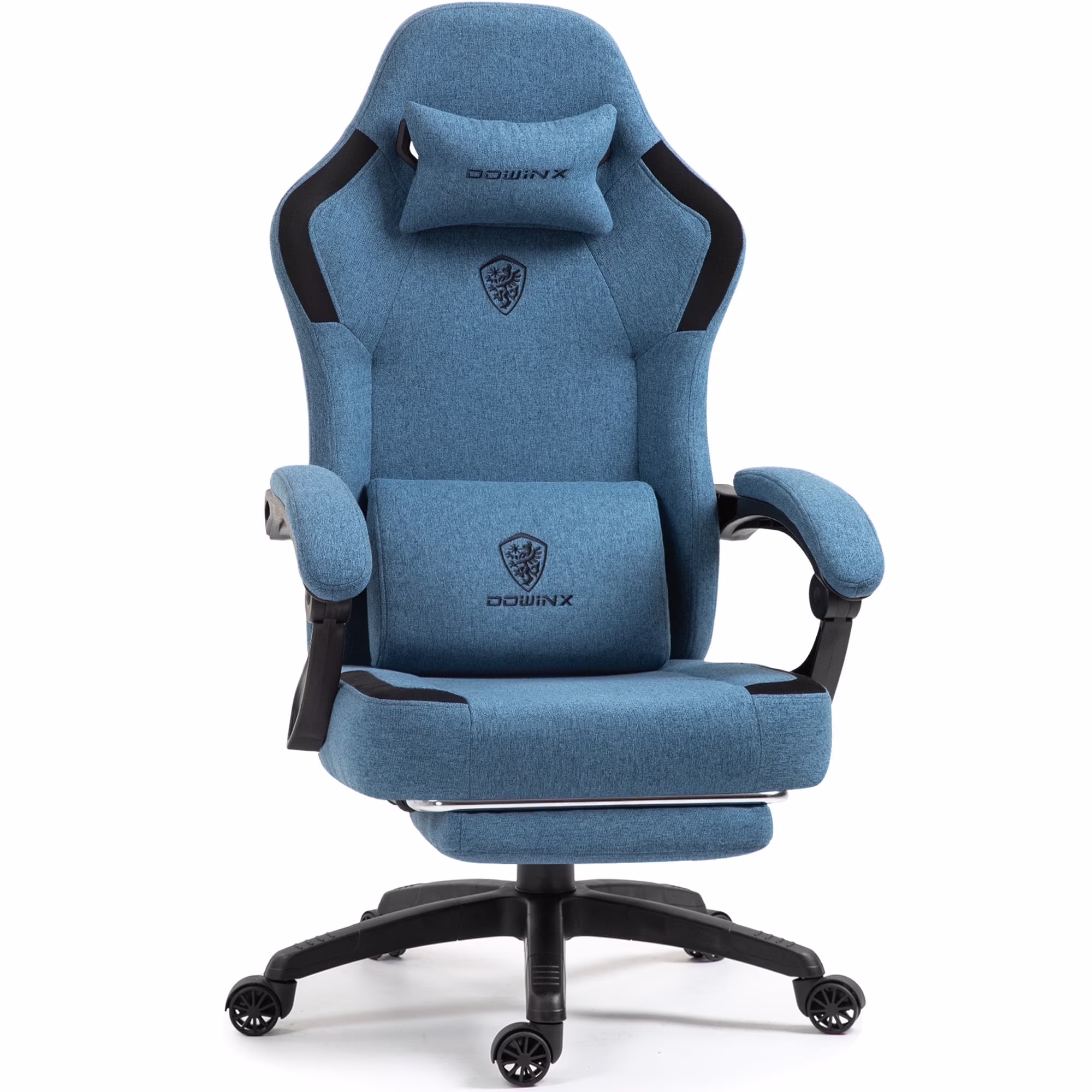 GOOSEA Fabric Gaming Chair with Pocket Spring Cushion, Breathable Computer Chair with Massage Lumbar Support and Footrest, High Back Office Chair for Adults, 300lbs, Grey