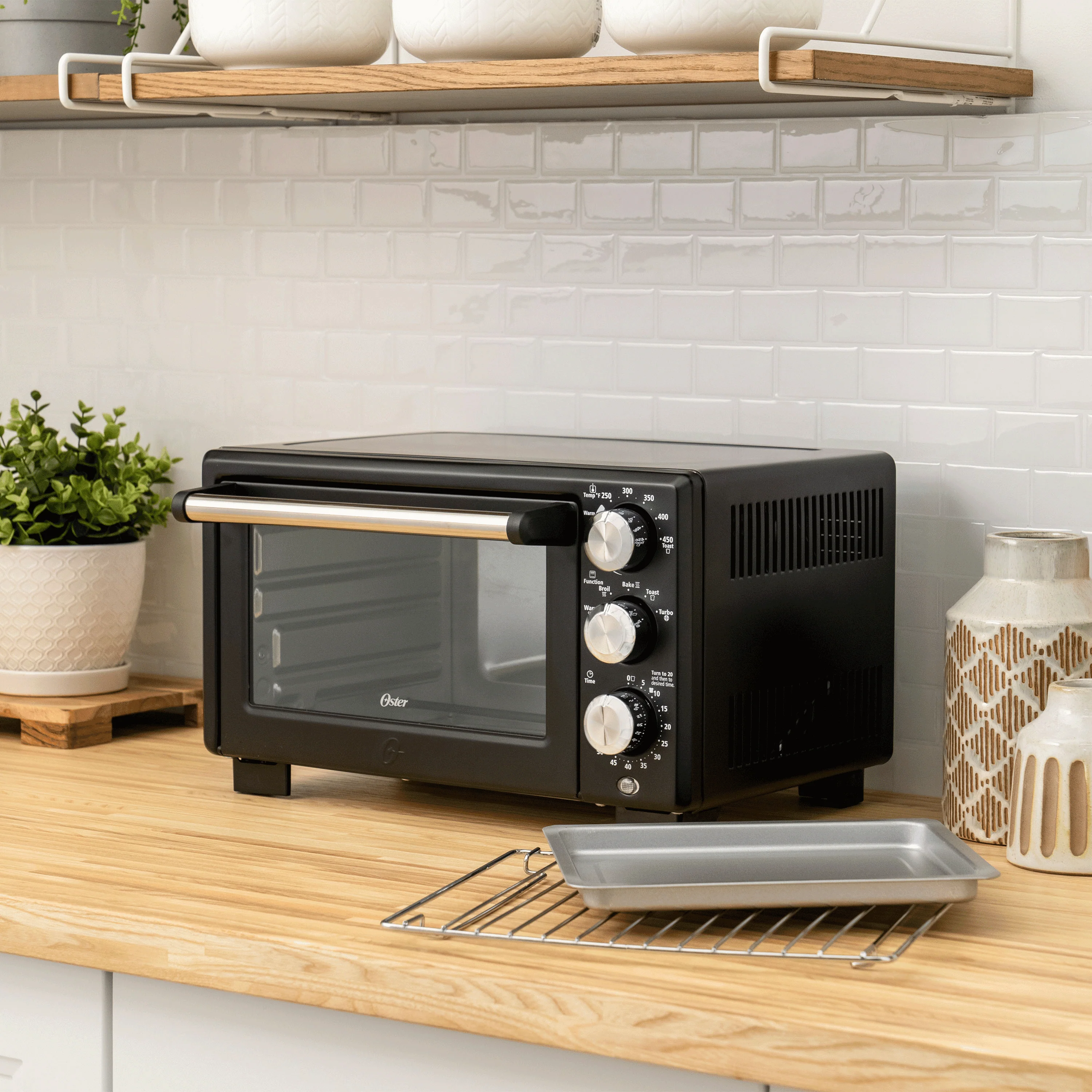 Oster® Convection 4-Slice Toaster Oven, Matte Black, Convection Oven and Countertop Oven