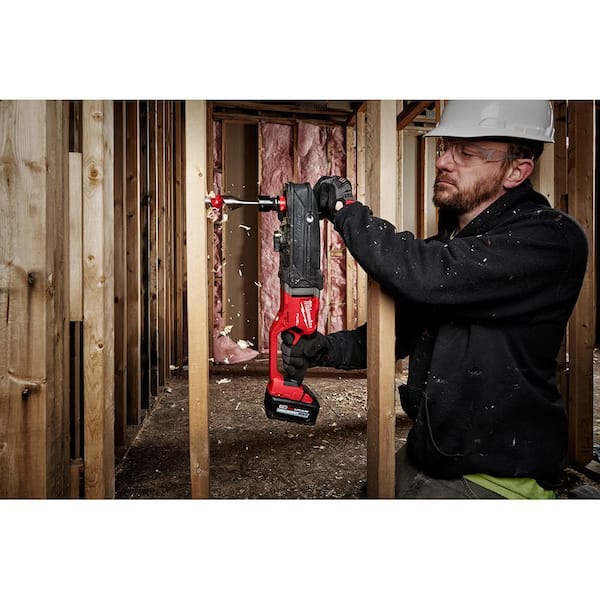 M18 FUEL 18-Volt Lithium-Ion Brushless Cordless GEN 2 SUPER HAWG 7/16 in. Right Angle Drill with M18 FUEL Hackzall