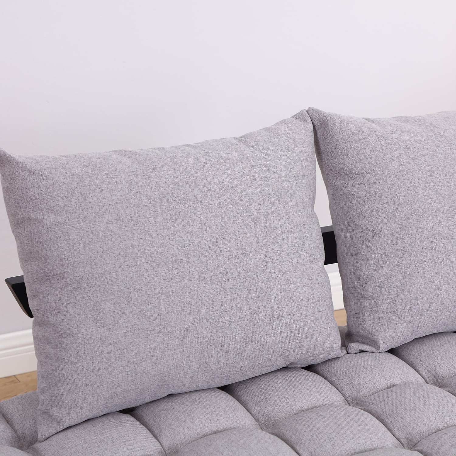 Homcom Single Person 3 Position Convertible Couch Chaise Lounger Sofa Bed, Light Grey