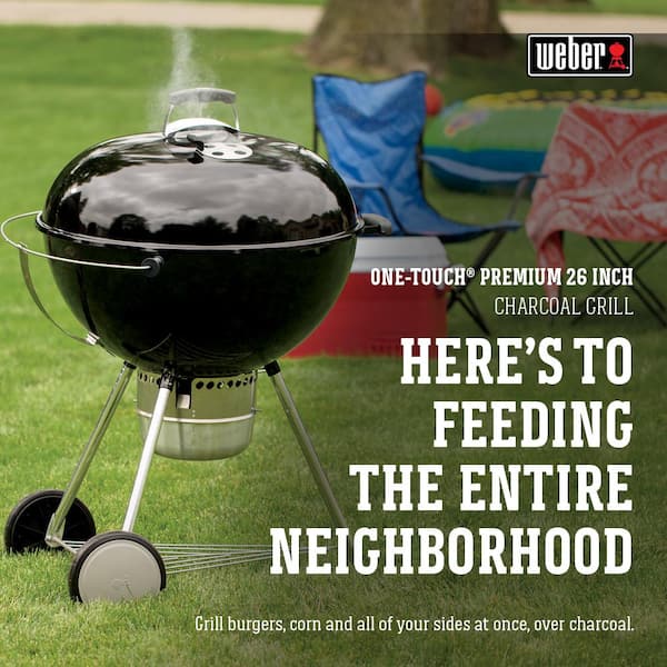 26 in. Original Kettle Premium Charcoal Grill in Black with Built-In Thermometer